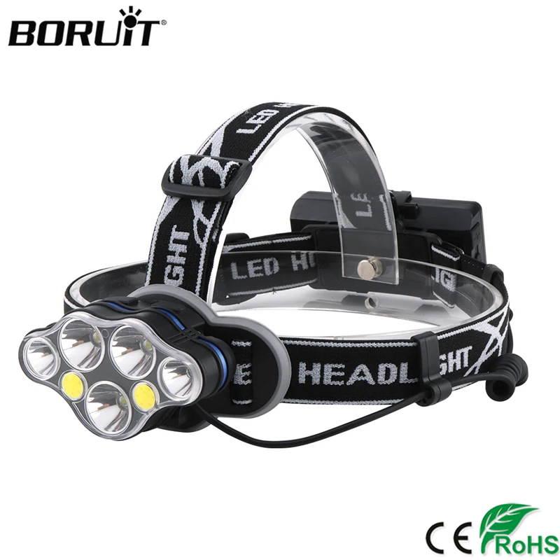 Налобный фонарь BORUiT KC07 T6 XPE COB светодиодный USB зарядное устройство аккумулятор 18650