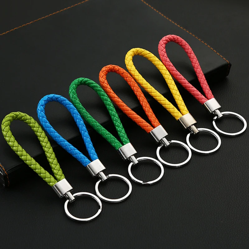 Мода ручной работы металлическая кожа плетеные веревки настенные брюки брелок DIY