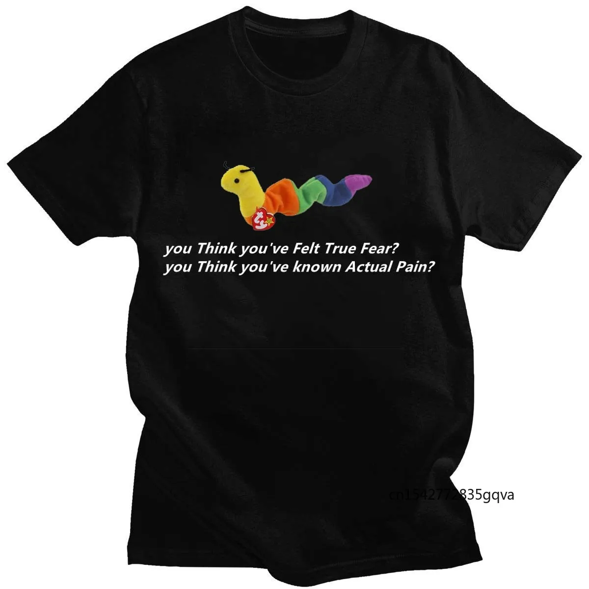

2021 Summer New Fabric T-Shirt Men High Quality Color Drop Sleeve Loose Cute Caterpillar Men Tshirts Casual Tops