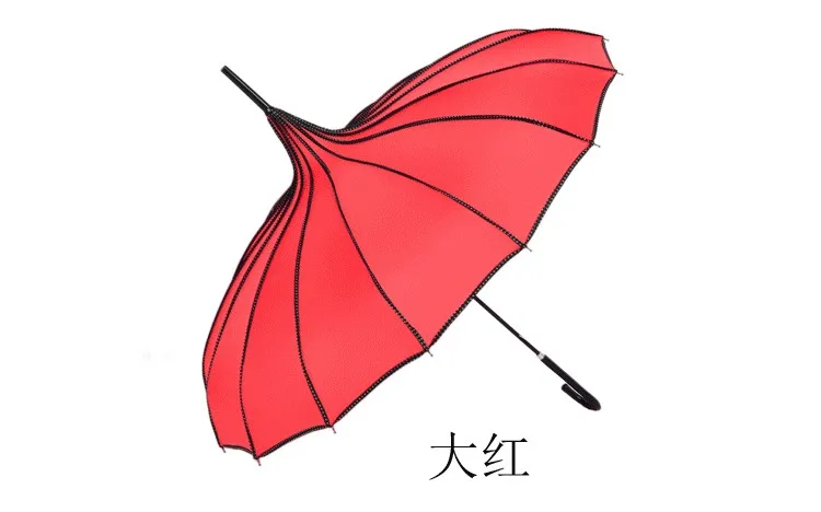 (10 uds/lote) paraguas de Golf a rayas blanco y negro diseno creativo Pagoda recta mango largo|Зонтики| |