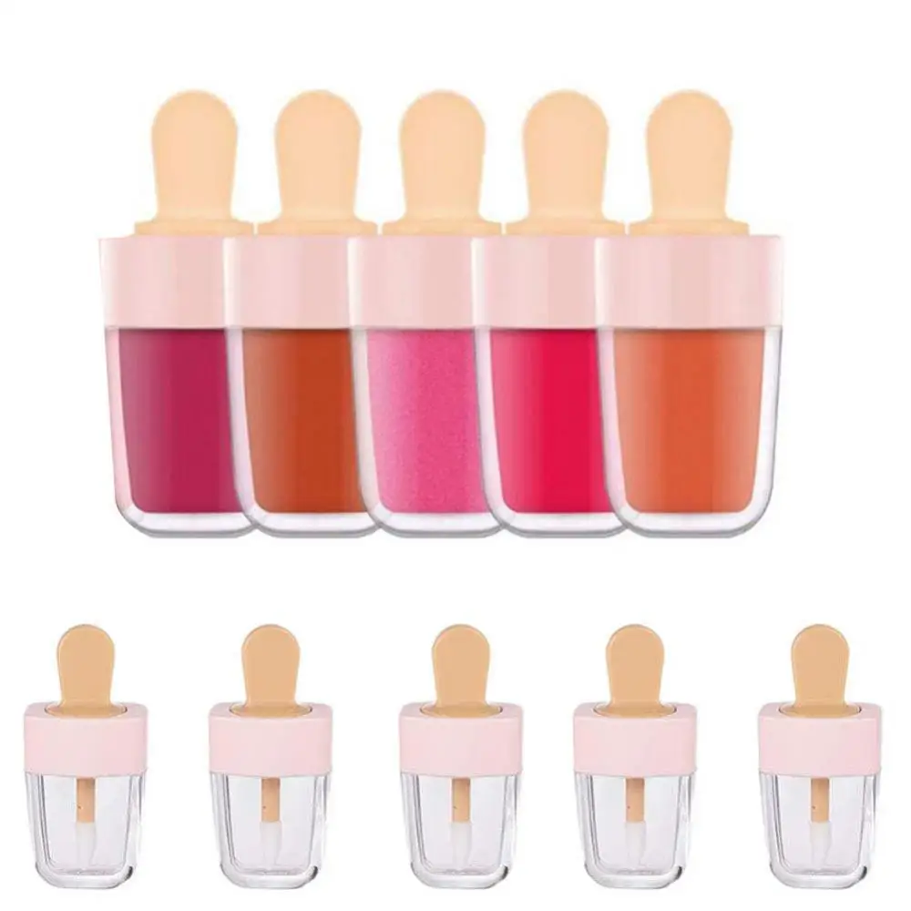 

5Pcs Ice Cream Shaped Empty Lip Gloss Tube Balm Container DIY Cosmetic Bottle