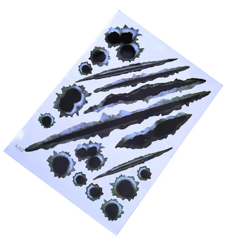 

Cool 3D Bullet Hole Car Art Stickers Car Modified Simulation Stereoscopic Fake Shots Hole Stickers Auto Truck Motorcycle Decal