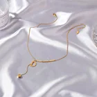 Ожерелье с подвеской в виде буквы D из титановой стали, классический дизайн для женщин, модная изысканная длинная цепочка с кисточкой для свитера, трендовая бижутерия 2021