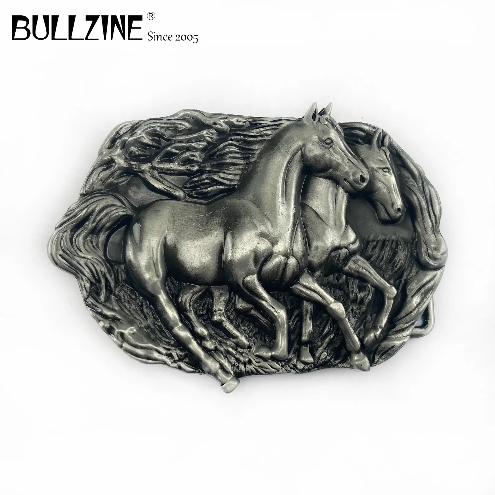 В Bullzine оптовая продажа пояс с изображением лошади натуральная кожа пряжки pewer