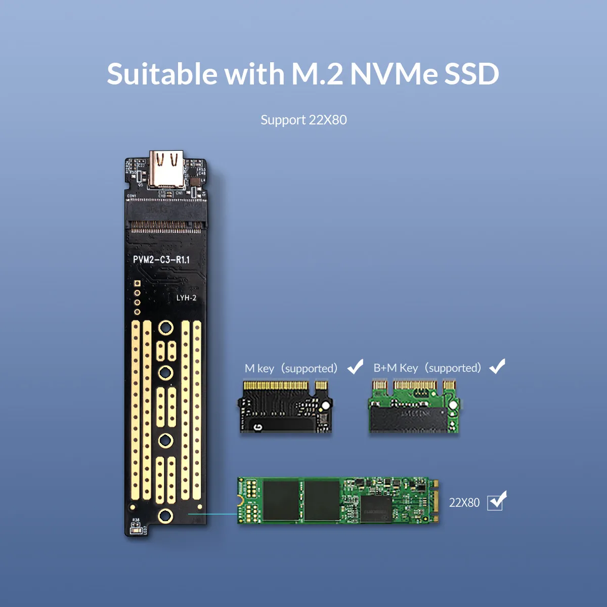 ORICO LSDT M2 SSD чехол 40 Гбит/с NVME корпус M.2 для Тип USB C 4 0 ssd адаптер PCIE M ключ жесткий диск