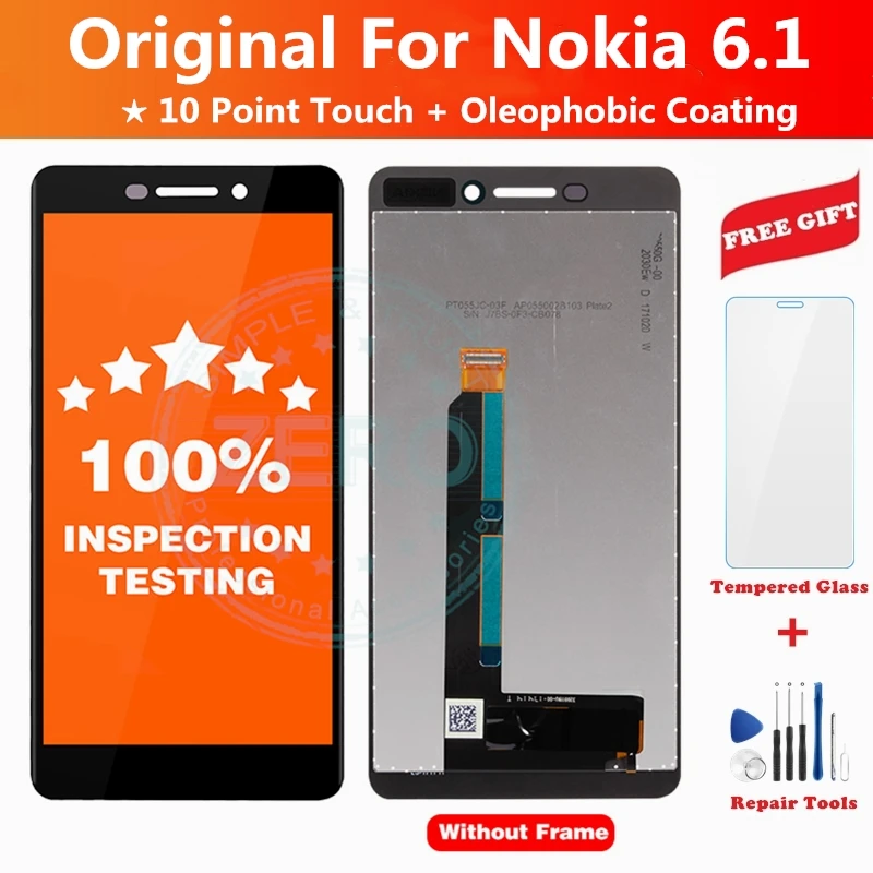 Оригинальный экран для Nokia 6 1 ЖК-дисплей сенсорная панель 2018 ЖК-дигитайзер в сборе