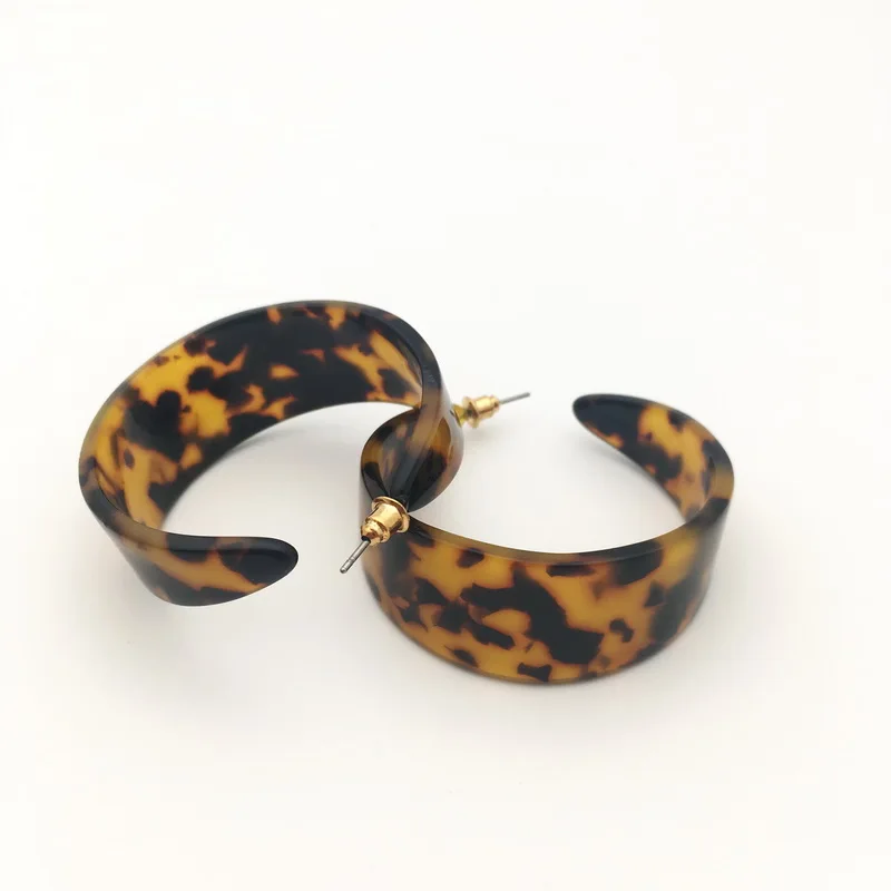 CC Acrylic Earrings Geometric Dangle Drop acetate earring Leopard Print Round Hoop | Украшения и аксессуары