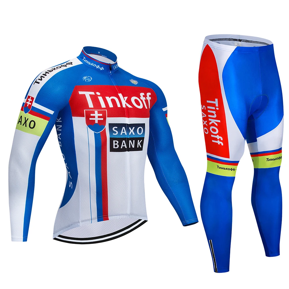 tinkoff Pro Team Велоспорт Джерси быстросохнущие с длинным рукавом Майки и велошорты наборы велосипедная одежда 7 видов цветов - Цвет: 21