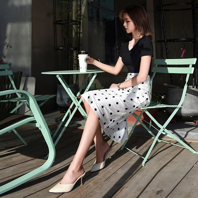 Юбки Женские s шелковая юбка женские осенние офисные атласные юбки с высокой