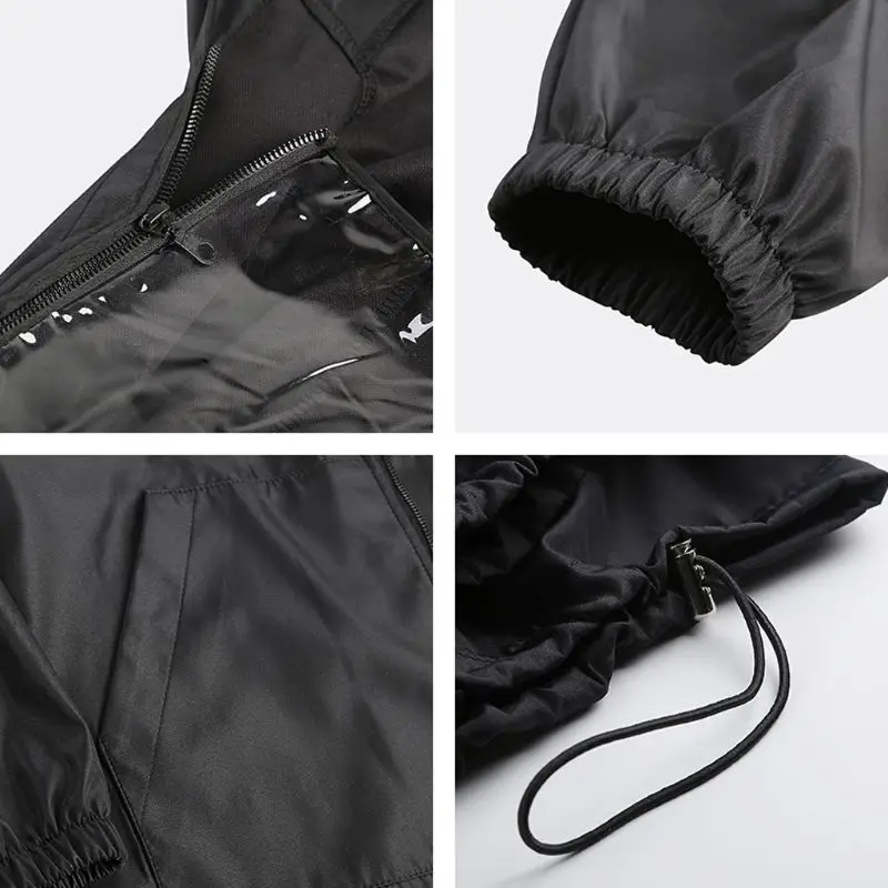 

Outdoor Safety Black Big Hat Coat Unisex Isolation Protective Suit With Hood Face Full Cover Epidemic Prevention Coat