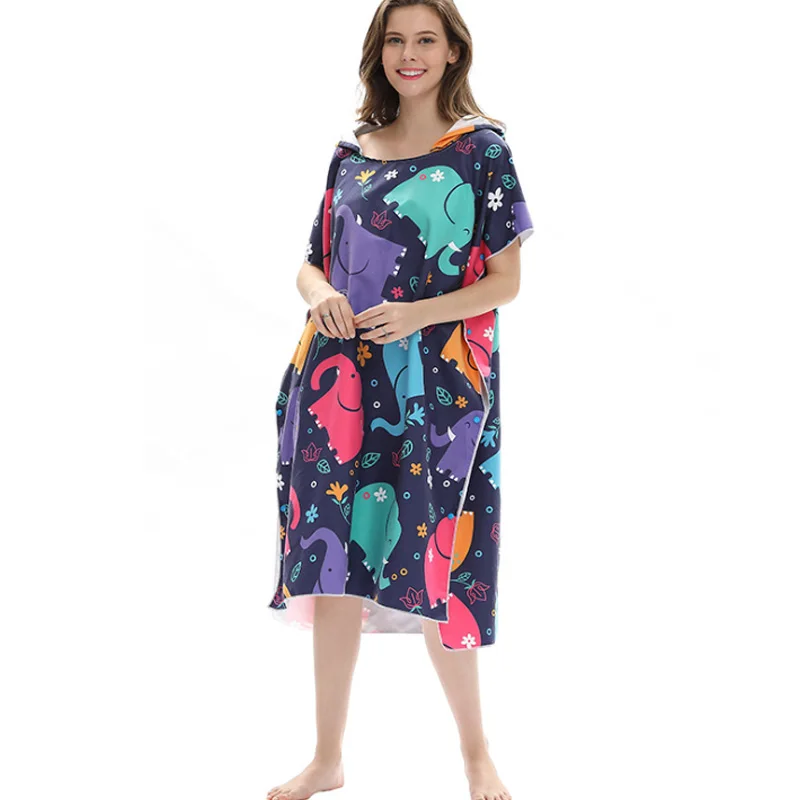 Печатный халат банное полотенце модное для улицы взрослых с капюшоном пляжное