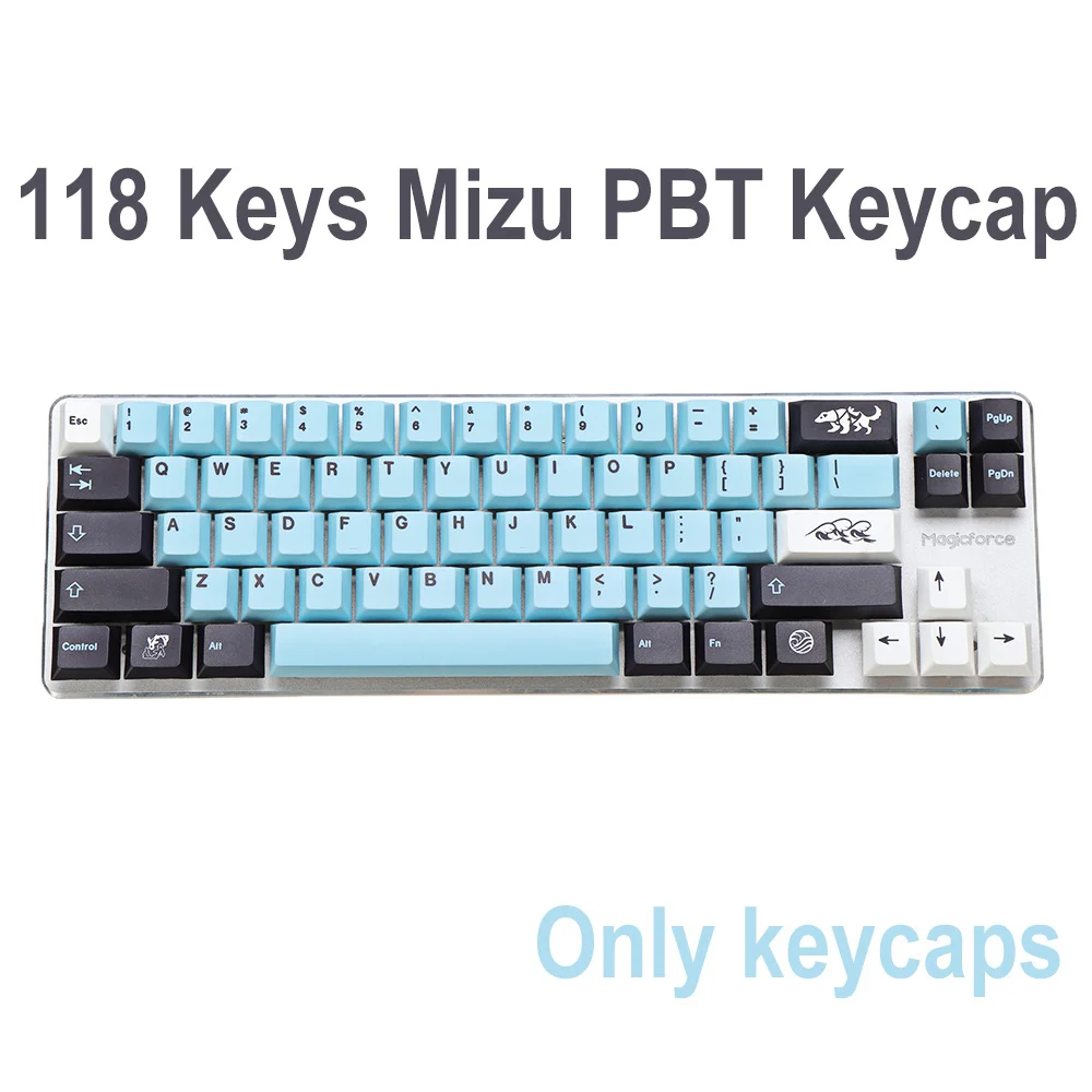 

Juego de teclas de perfil de cereza para teclados mecánicos, juego de 118 teclas, Mizu, PBT, 61/64/68/75/84/87/96/980/104/108