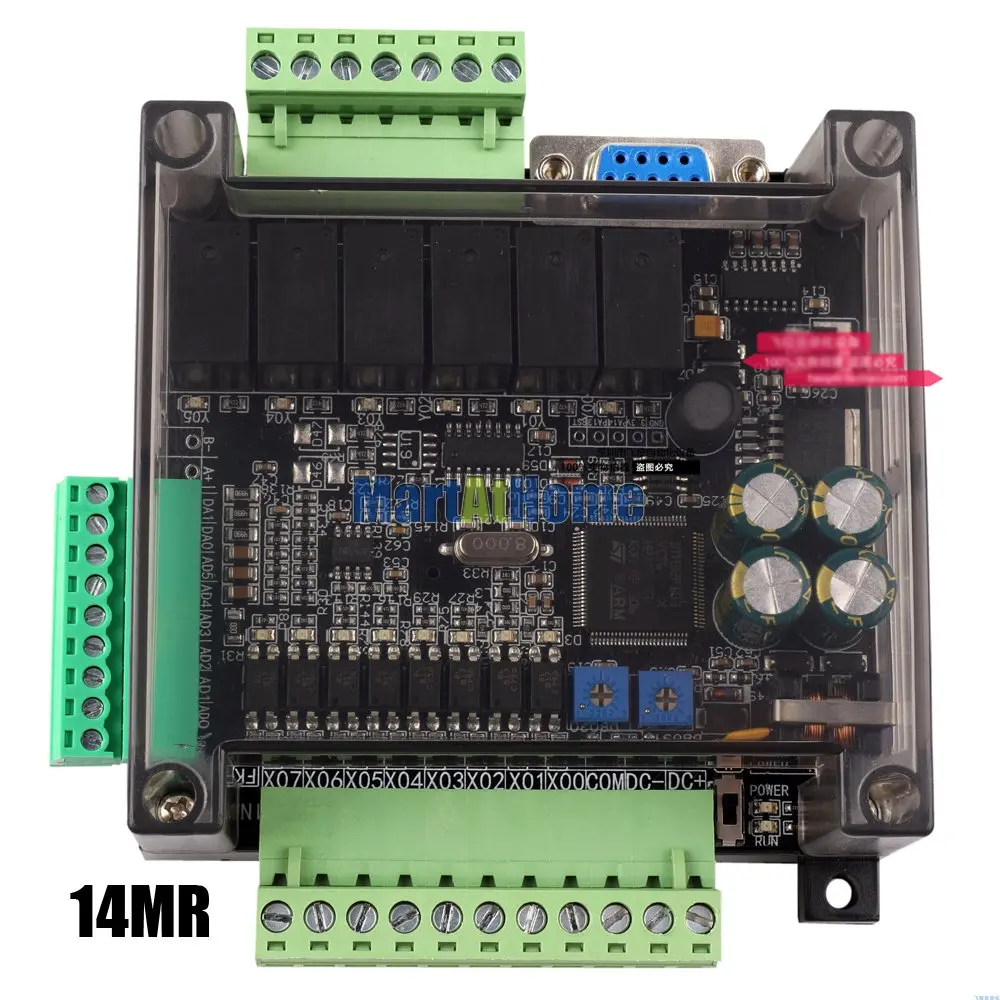 FX3U 14MR 14MT PLC промышленная плата управления 24В вход 6AD выход 2AD с корпусом RS485 RTC Time