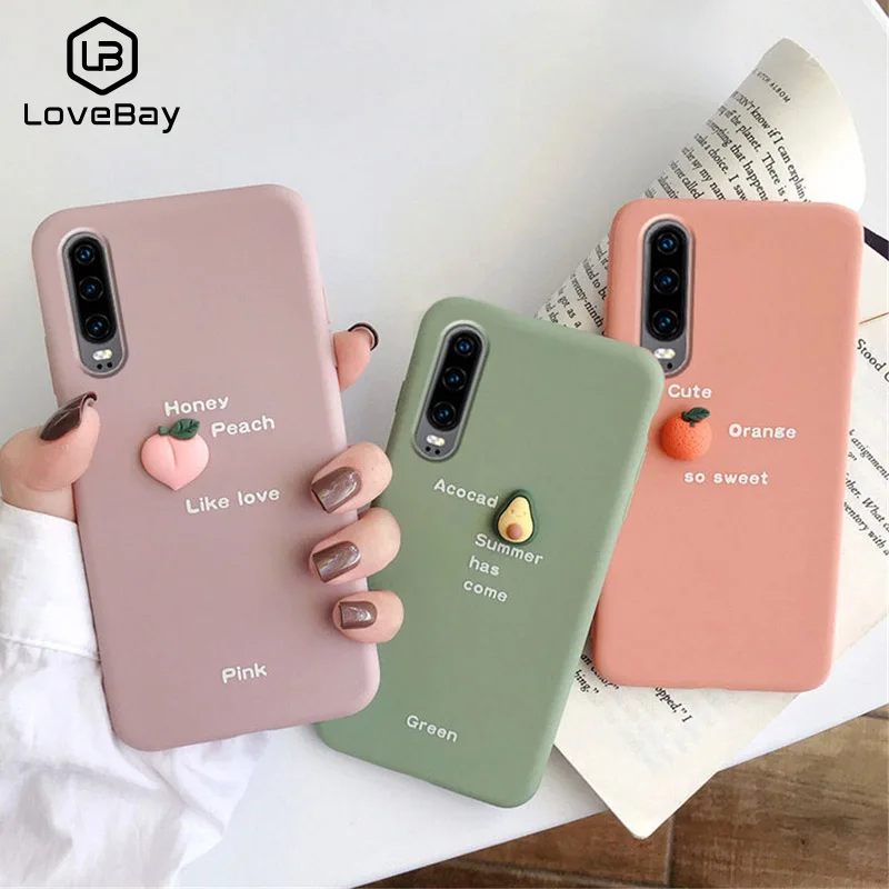 Lovebay милый 3D авокадо оранжевый чехол для телефона huawei Nova 5 Pro P20 P30 mate 20 Honor 10 9X Мягкий