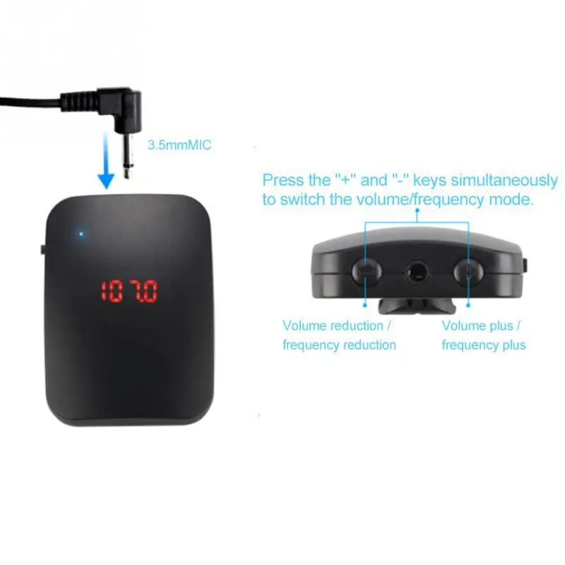 Портативная FM Беспроводная микрофонная гарнитура с регулируемой частотой