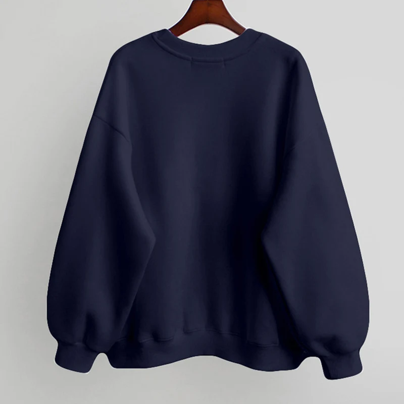 

Witsnoep Female Hoodies 2021 Spring Autumn Casual Loose Letter Print Crewneck Sweatshirt Women Plus Fleece Sweat For Girls Tops