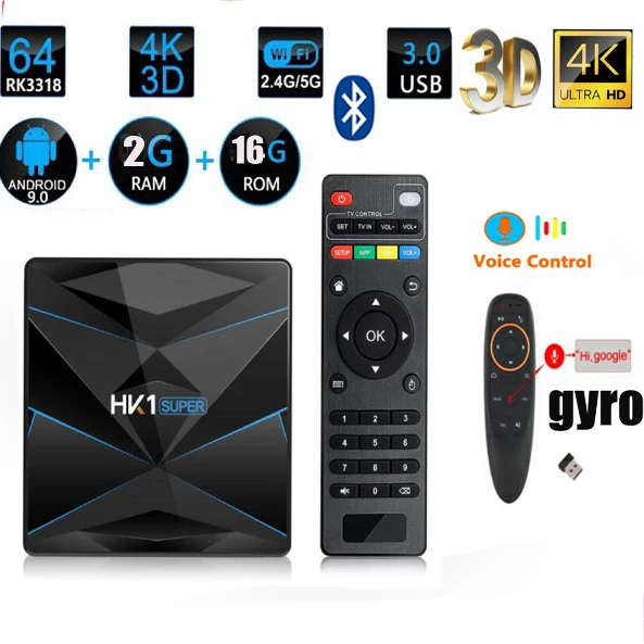 HK1 супер Android 9 0 TV BOX max 128 ГБ 4 bt4.1 LED Google Assistant RK3318 4K 3D Utral preloaded Play Store Netflix Бесплатные