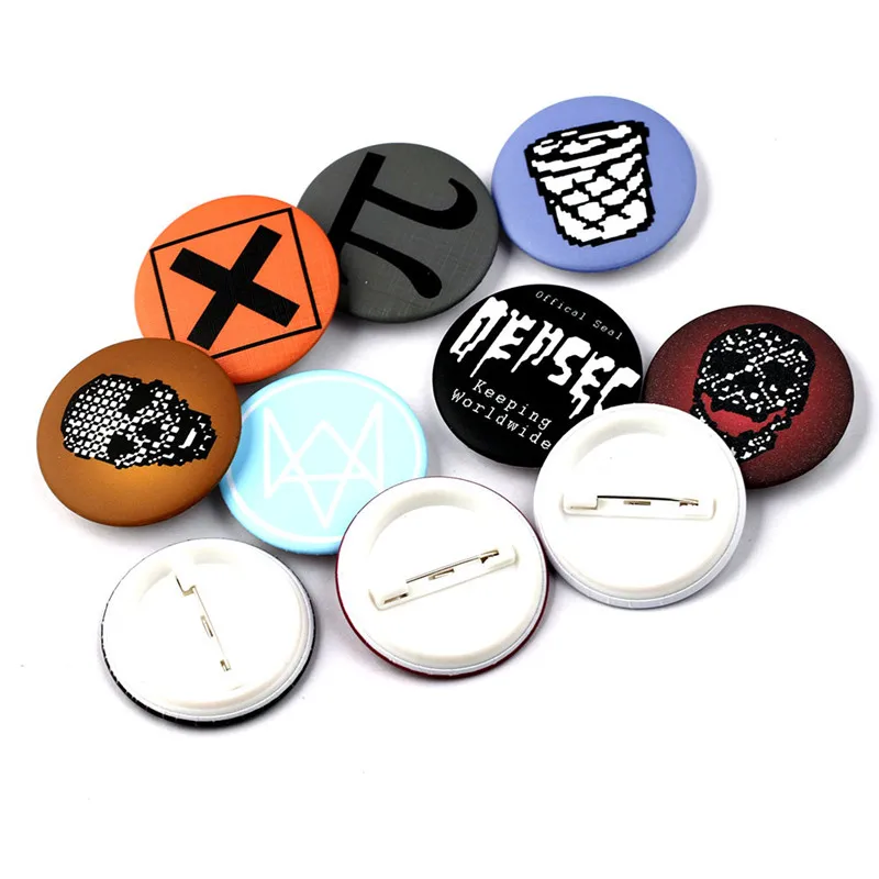 

10 Style Hot Games Watch Dogs 2 Logo Pin Badge Brooch Bag Badge Clothing Jewelry Game Collection Memento Charm Gift For Fans