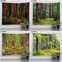 forest landscape tapestry trees scenery hippie wall hanging polyester fabric scene decoration bedroom room background curtains