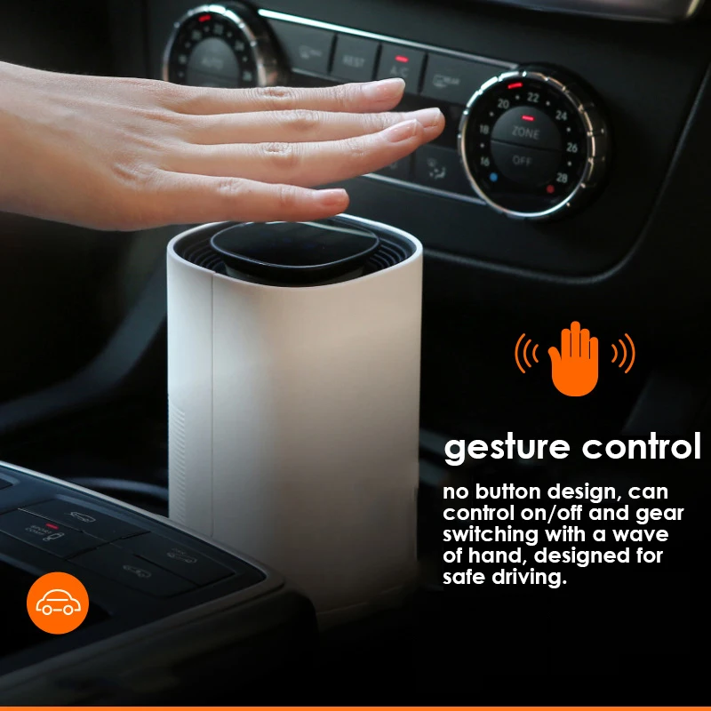 Smart Gesture Control Car Air Purifier 12V Intelligent Cleaner Formaldehyde PM2.5 Smoke Remover | Бытовая техника