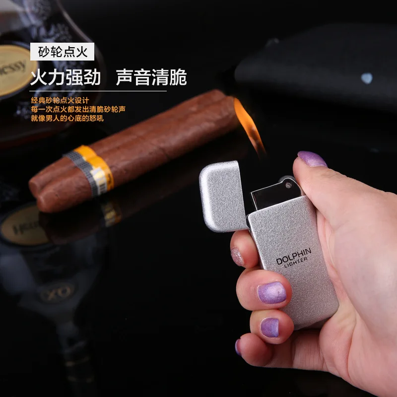 

Creative Metal Butane Lighter Windproof Oridinary Flame Rolling Lighter Cigarette Lighter Fropship Suppliers Smoking Accessories