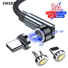 Магнитный USB-кабель для быстрой зарядки, 3 А, 540 дюйма, для IPhone 12, 11 Pro Max, Xiaomi, кабель Micro USB Type-C, магнитное зарядное устройство для телефона, провод для передачи данных