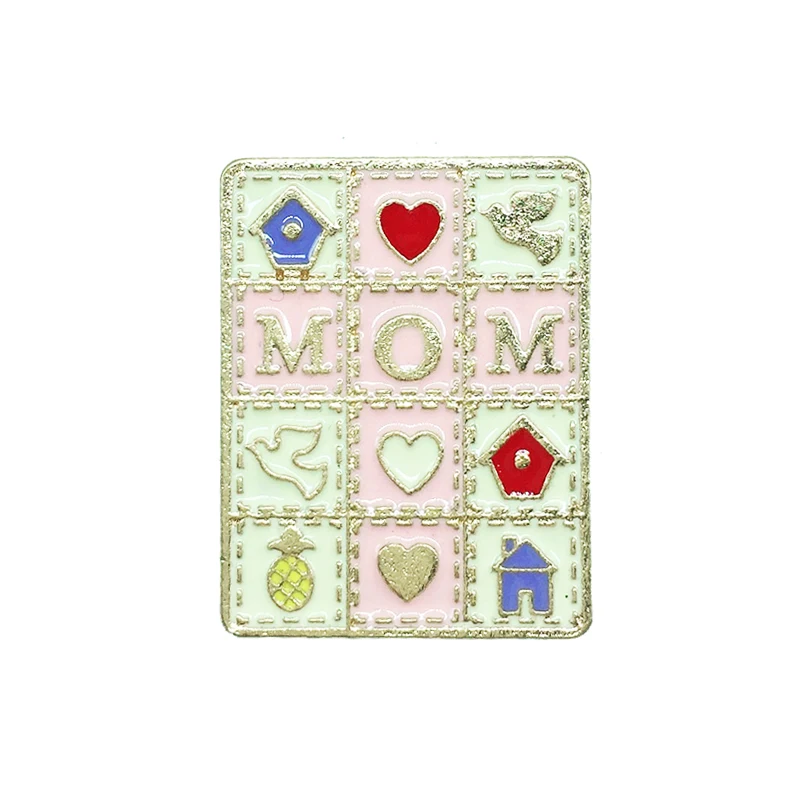 Креативная открытка для мамы значок в виде двойного голубяного домика модный