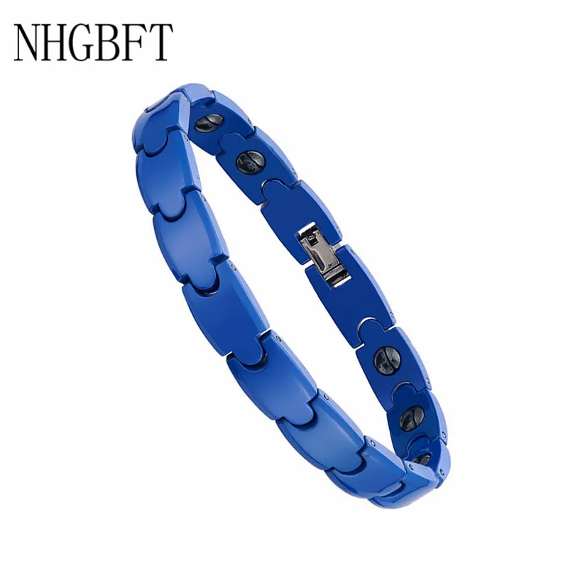 

NHGBFT White Blue Ceramic Bracelets for Womens Magnetic Healthy energy Bracelet Wedding Engagement jewelry