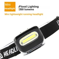 mini 3w power headlight cob outdoor waterproof portable 350 lumens headlamp night running lighting for fishing hiking camping