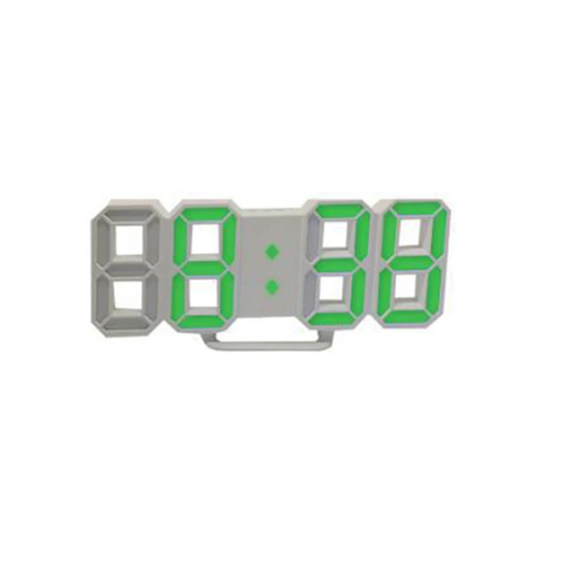 Green Прямая поставка 3D светодиодный настенные часы современный дизайн цифровые настольные часы будильник ночник настенные часы для дома украшения гостиной - Цвет: Green