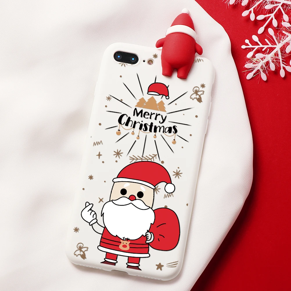 Lovebay Doll Christmas Cartoon Phone Cases For iPhone 7 XR 11 Pro Elk Santa Claus 6 6s 8 Plus X XS Max Soft TPU Cover |