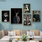 Абстрактный животных Костюм изображения Холст плакат Современная живопись стены дома художественное украшение на стену гостиная, спальня украшения