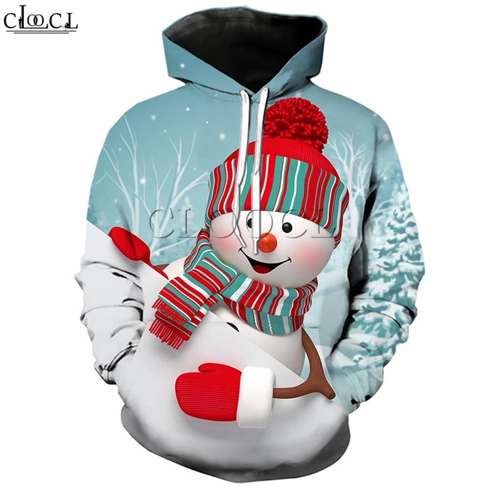 Рождественская Толстовка для мужчин и женщин футболка с 3D принтом праздничный