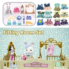 Детский миниатюрный набор для кукольного домика 112, семейный лес, животные, комод, девушка, имитация кролика, одежда, ролевые подарки для детей
