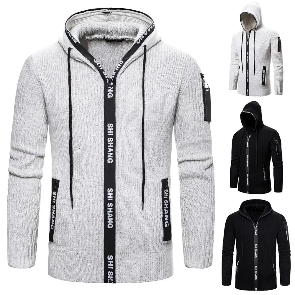 

ZITY Cardigan Sweater Men 2021 New Spring Knitted Coat Hooded Zippper Jacket For Male Slim Fit Casual Man Clothes Sweatshirt