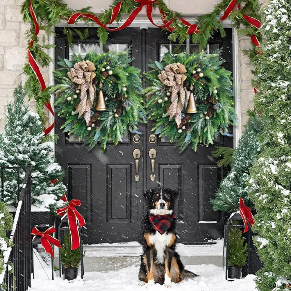

Christmas Door Wreath Holiday Artificial Wreath Home Decoration wreath Ring 2022 Wall Wholesale Farmhouse door Window Flowe K7Y9