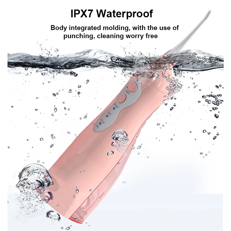 

Water Flosser Portable Rechargeable Oral Irrigator Dental Water Jet Ipx7 Waterproof Water Flossing Device With 4 Nozzles