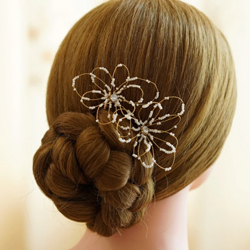 Hair Pins Hair Accessories For Women Wedding Accessories Hair Clips Jewelry Pearl Rhinestone Flower Hair Clip Pins Headpiece