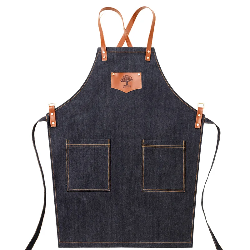 Джинсовый фартук с пользовательским логотипом корейская мода китайский