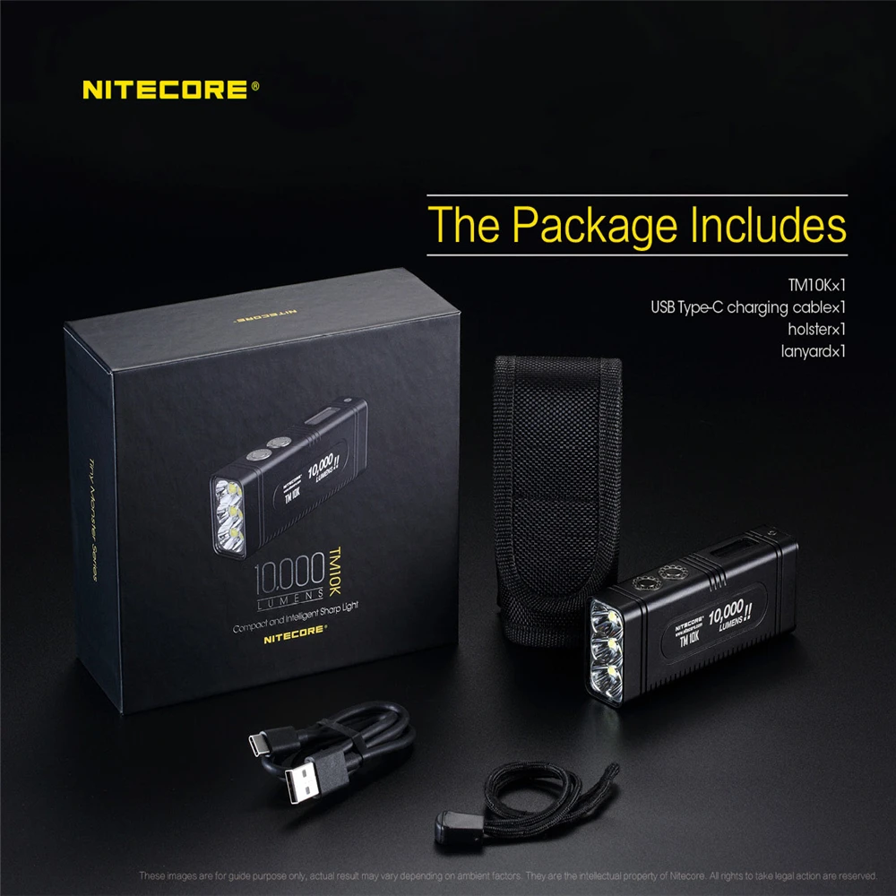 Перезаряжаемый фонарик NITECORE TM10K макс. 10000 люмен крошечный монстр 6 светодиодов XHP35