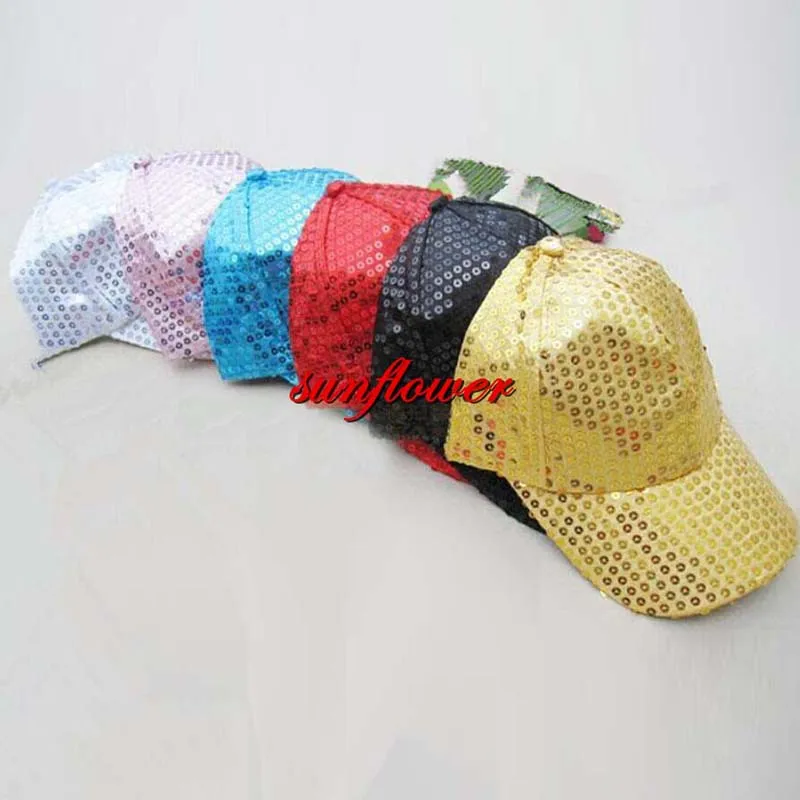 

5pcs Sequins Baseball Ball Cap Hat Adjustable Black Red Color Hats Wear Party Birthday Props Christmas Easter
