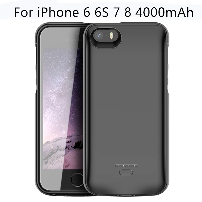 Чехол для зарядного устройства для iPhone SE 5 5S, 4000 мА/ч, внешний аккумулятор для зарядки, чехол для iPhone 5, 6, 7, 8 X XS, MAX, чехол для аккумулятора s - Цвет: For iPhone 6 6S 7 8
