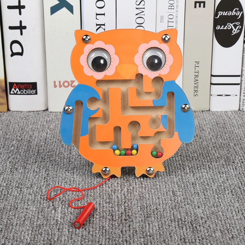 

Children Magnetic Maze Toy Kids Animal Puzzle Game Toy Kids Early Educational Brain Teaser Wooden Toy Intellectual Jigsaw Board