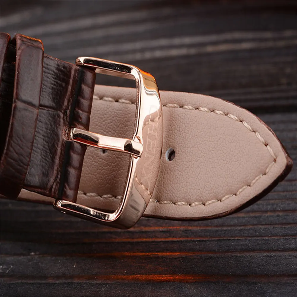 

Men Women's Gift Wristwatch Luxury Ladies Vintage Quartz Watches Goods Original For Female Waterproof Minimalist PU Watchband