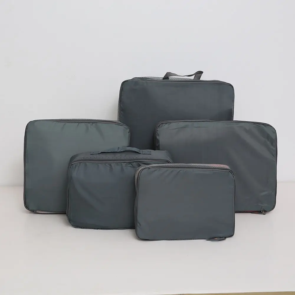 grey 5pcs Waterproof Travel Bags Luggage Storage Portable Travel Suitcase Bags Underwear Clothes Organizer Zipper Handbag Pouch New - Цвет: grey