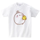 Летняя модная футболка с принтом для маленьких девочек детские топы с короткими рукавами и рисунком для мальчиков, милый Детский свитшот molan and Piupiu