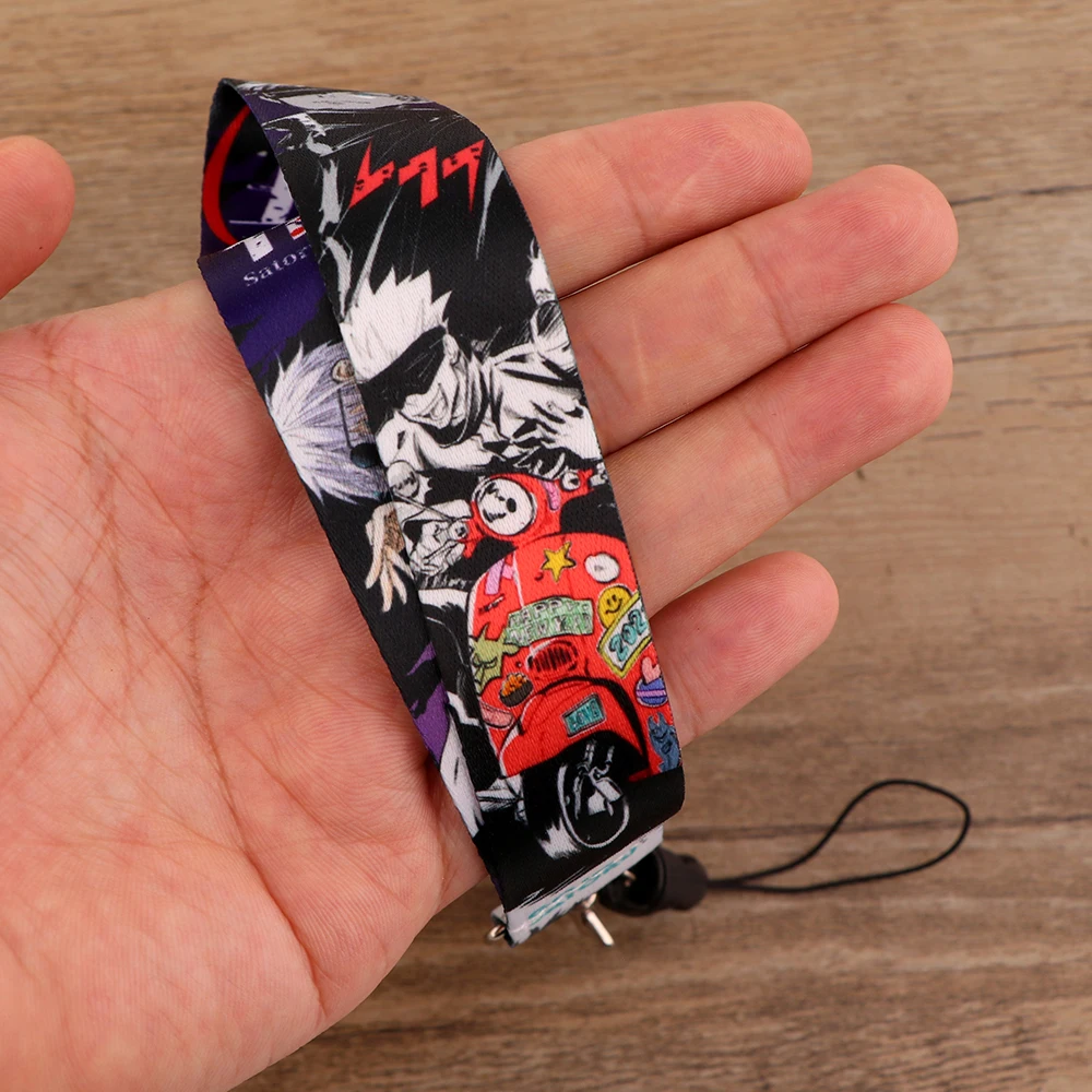 

JF819 Anime Lanyard Tag Holder Neck Hanging ID Card Short Lanyards Wrist Rope Cell Phone Straps ID Card Keychain