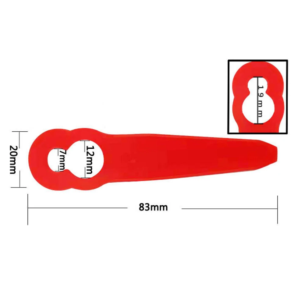 

100pcs 83mm Swing ABS Plastic Blade Pendants For Cordless Grass Trimmer Replacement Cutter Blades Garden Timmer Tool