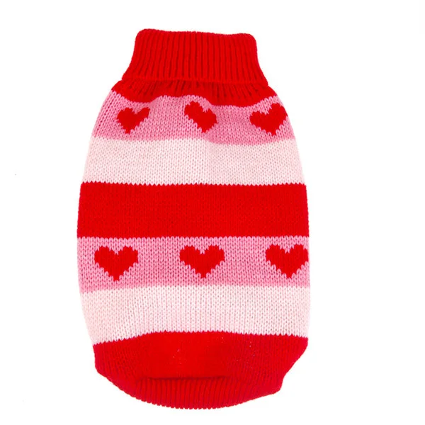 Милый теплый свитер для маленьких собак и кошек трикотажные кофты в полоску с