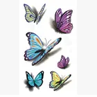 1 лист 3D Акварельная бабочка временная татуировка наклейка для женщин поддельные татуировки для мужчин и детей боди-арт флэш-Татуировка наклейка (10,5*6,0 см)